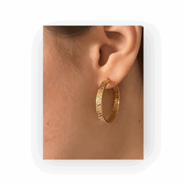 Pendientes de Oro Labrados. - Imagen 4