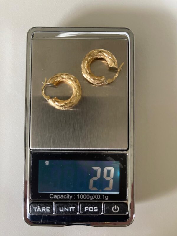 Pendientes de Aro Tubular 18 Quilates. - Imagen 3