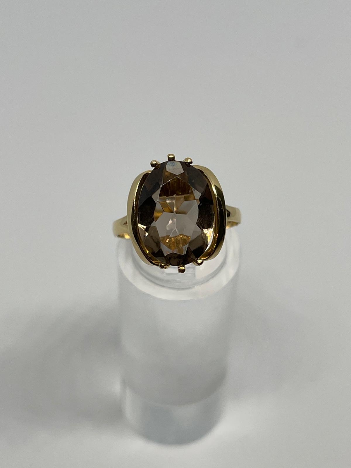 Sortija de Oro 18 Quilates y Cuarzo. - Imagen 2