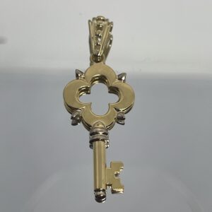 Colgante Llave de Oro Bicolor , Elegancia de Estilo Moderno.