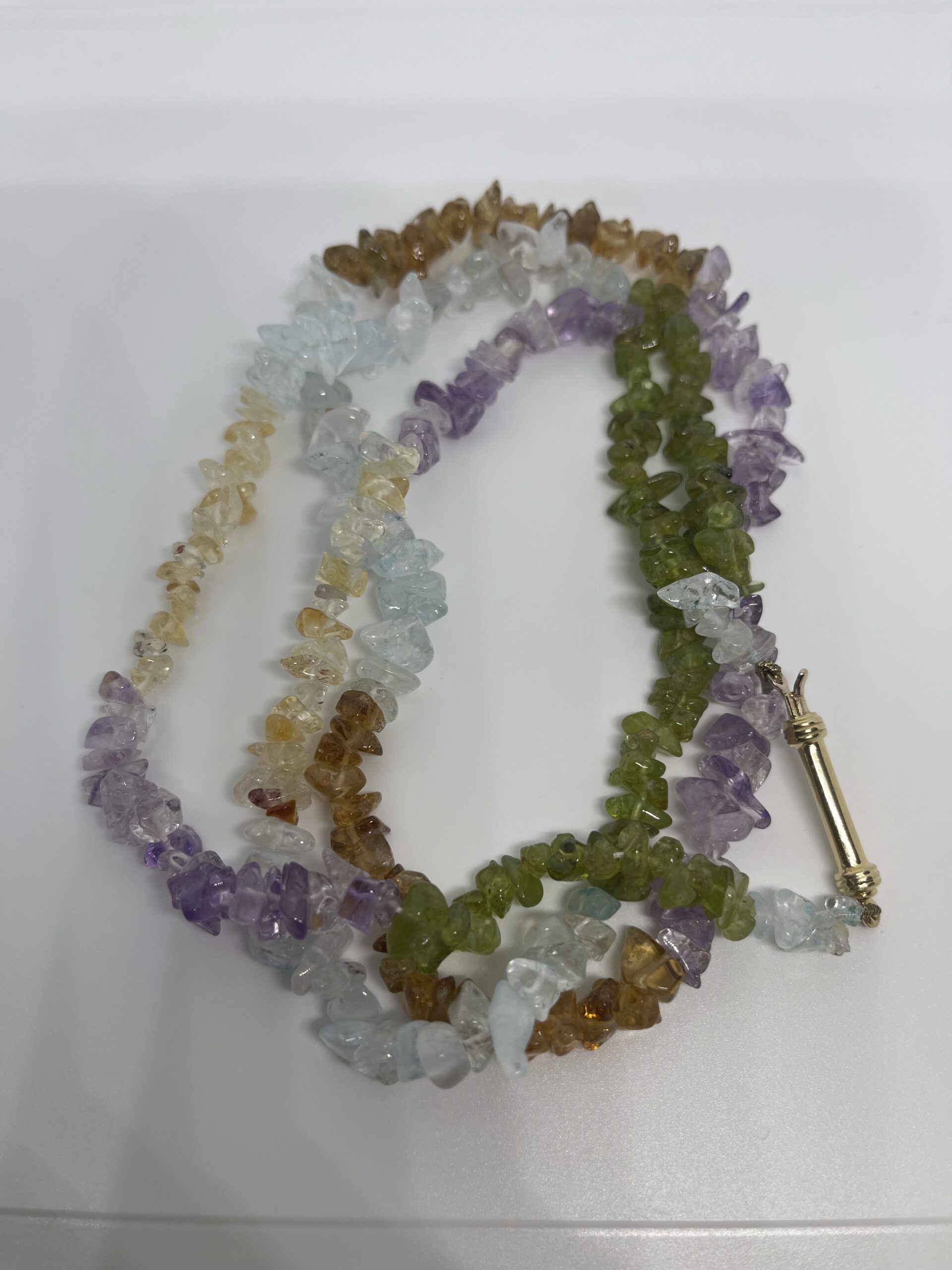 Collar Exclusivo de Oro con Aguamarinas, Amatistas y Citrinos Naturales - Imagen 2