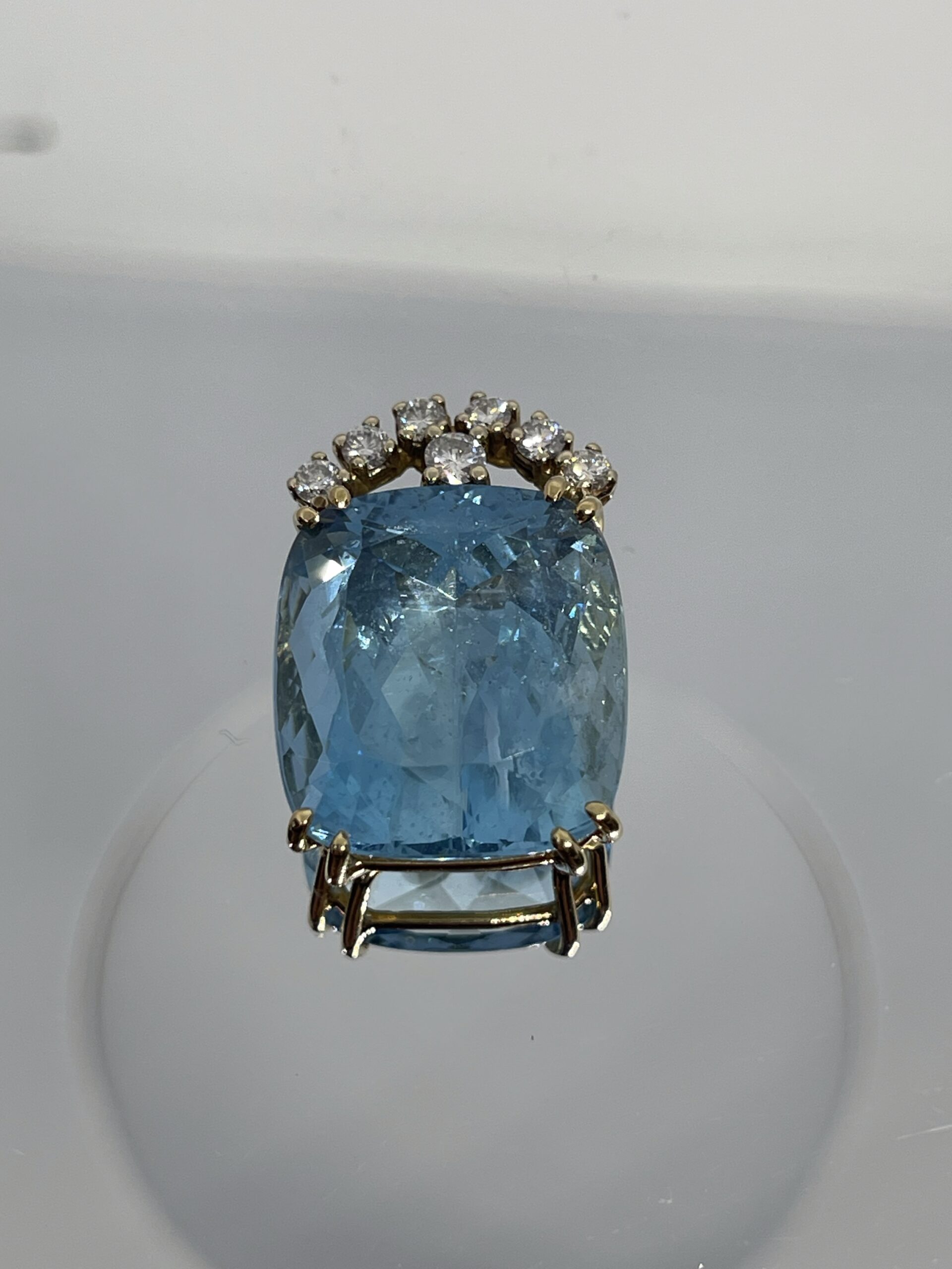 Colgante de Aguamarina Imperial de 25ct y Diamantes. - Imagen 2
