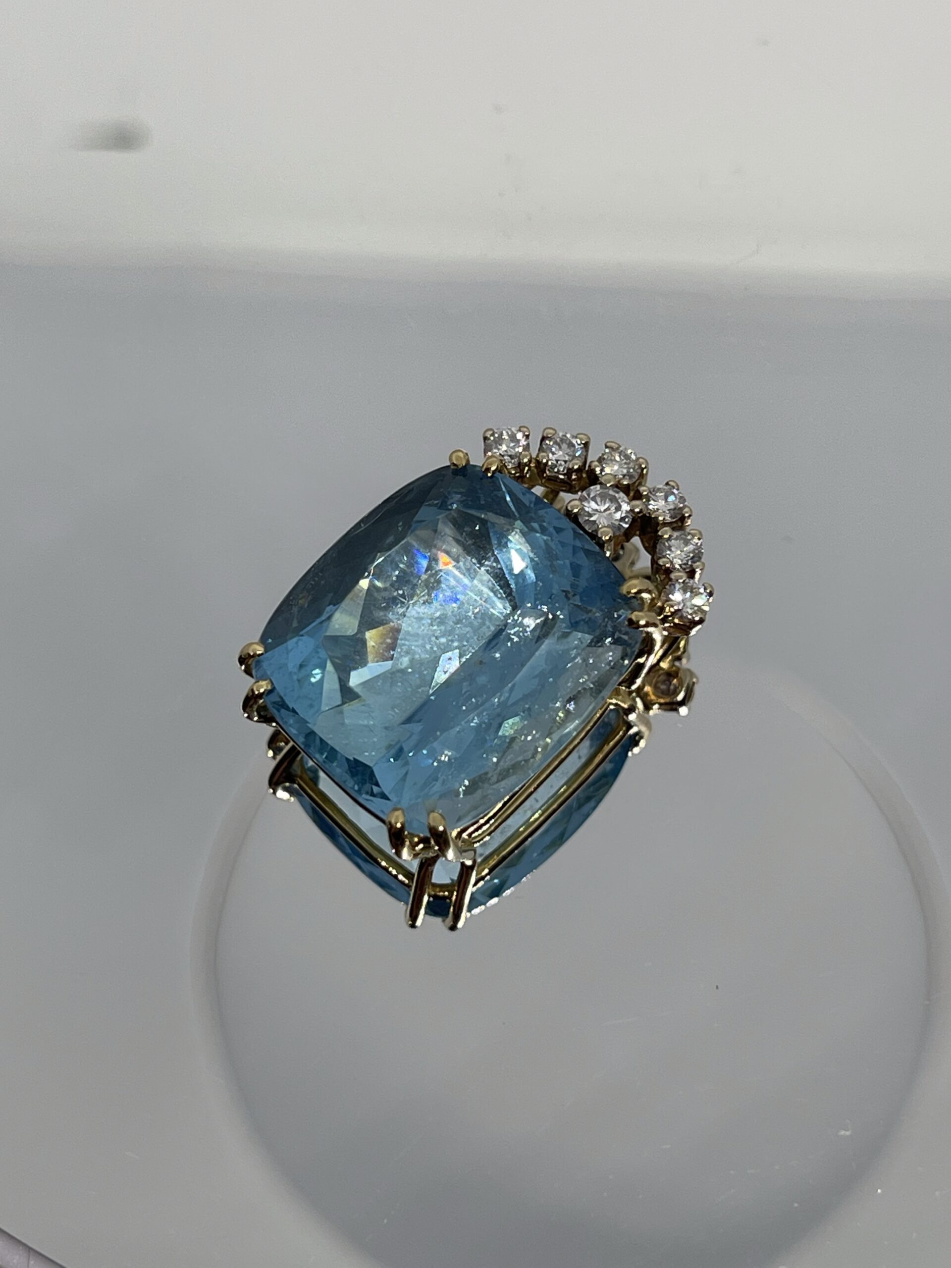 Colgante de Aguamarina Imperial de 25ct y Diamantes. - Imagen 3
