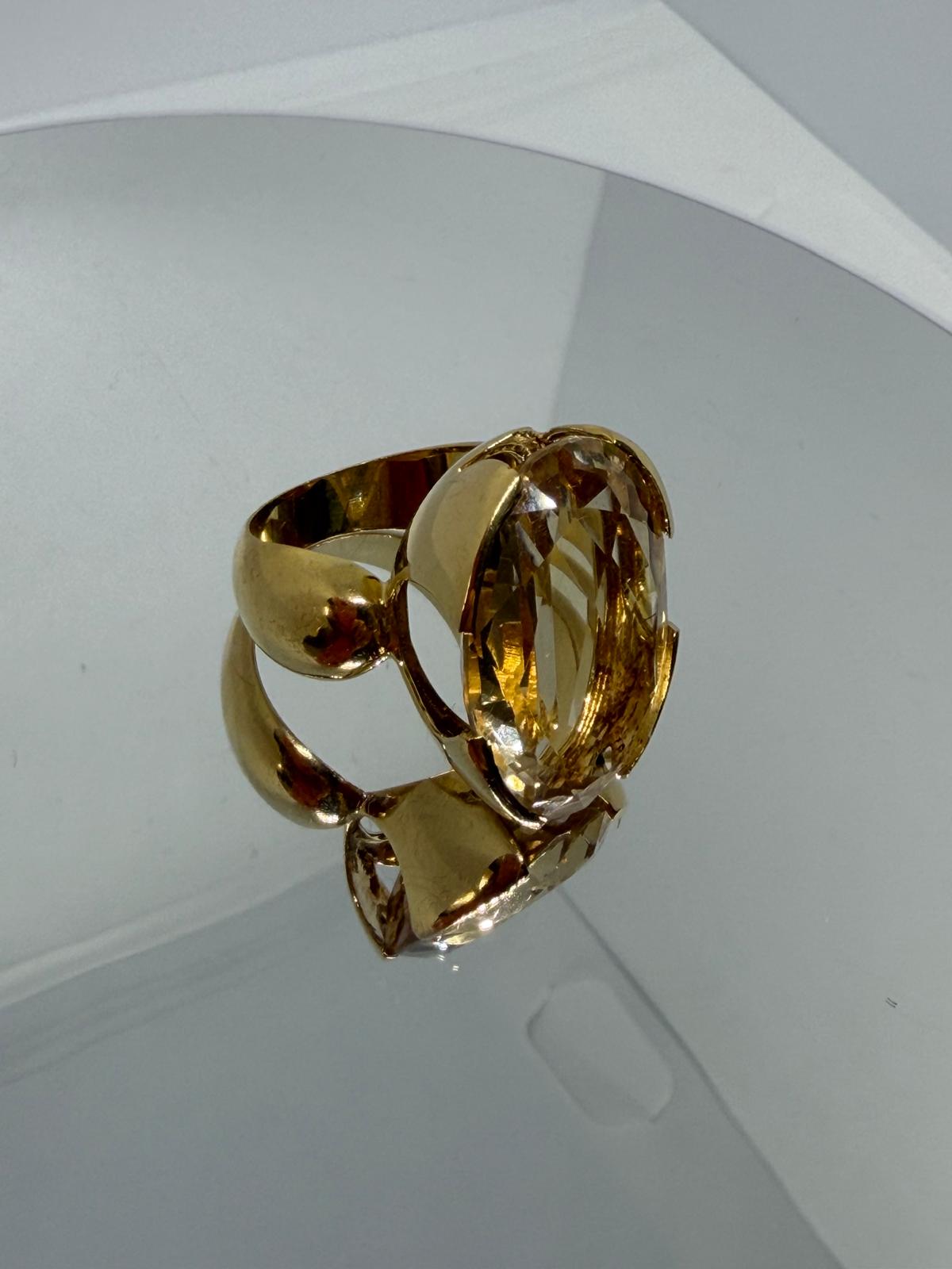 Gran Sortija de Oro 18 Quilates con Citrino - Imagen 4